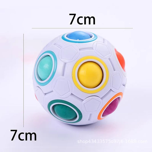 Children's Rubik's Rainbow Ball Cube 12-Hole Stress-Relief Press Training Intelligence Cube Handheld Ball