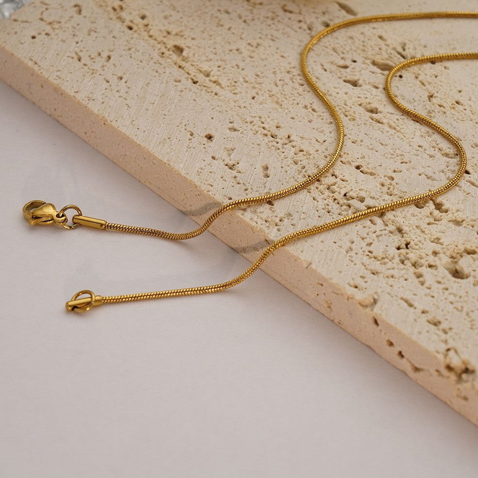 Square Snake Chain Necklace, Light Luxury Niche Titanium Steel Necklace, Unisex Versatile Sweater Chain, Light Luxury High-End Feel