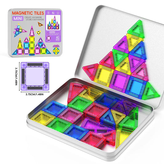 Stained Glass Magnetic Tiles Mini Stained Glass Educational Magnetic Single-Sided Tiles