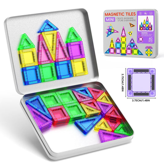 Stained Glass Magnetic Tiles Mini Stained Glass Educational Magnetic Single-Sided Tiles
