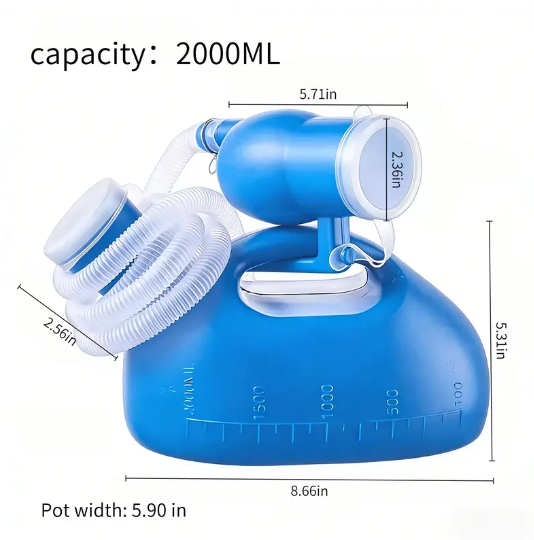 Urinal/Bed Pot for Men, Women, Elderly, and Children, with Lid, Tube, Odor-Proof, Thickened, Emergency Large Capacity