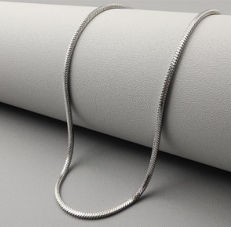 Square Snake Chain Necklace, Light Luxury Niche Titanium Steel Necklace, Unisex Versatile Sweater Chain, Light Luxury High-End Feel