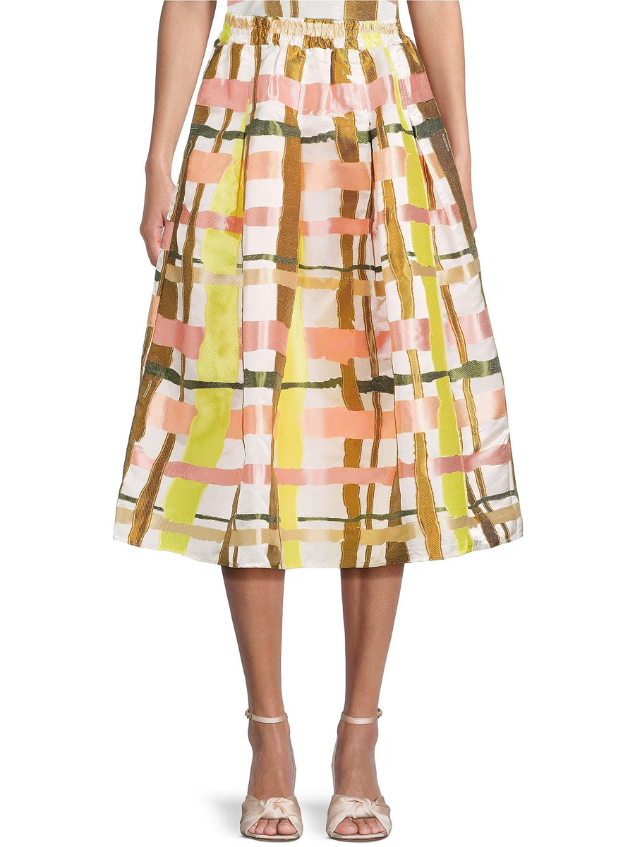 Plaid Print Sleeveless Two Pieces Dress