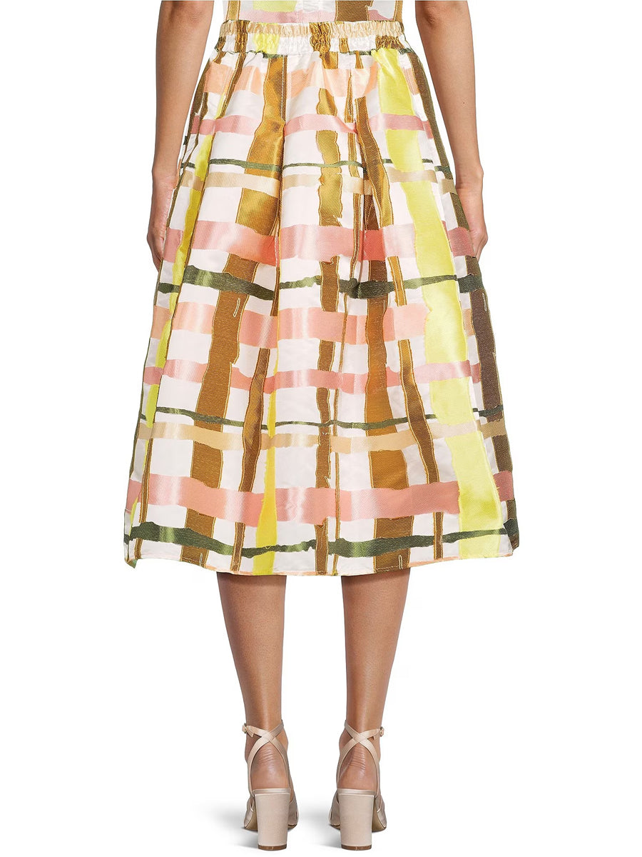 Plaid Print Sleeveless Two Pieces Dress