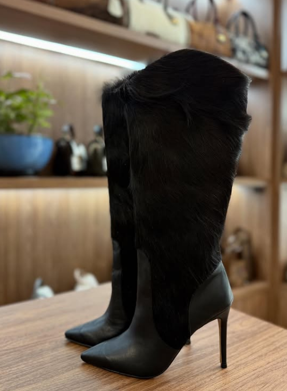 Women's Chic Cowhide Heel Boots
