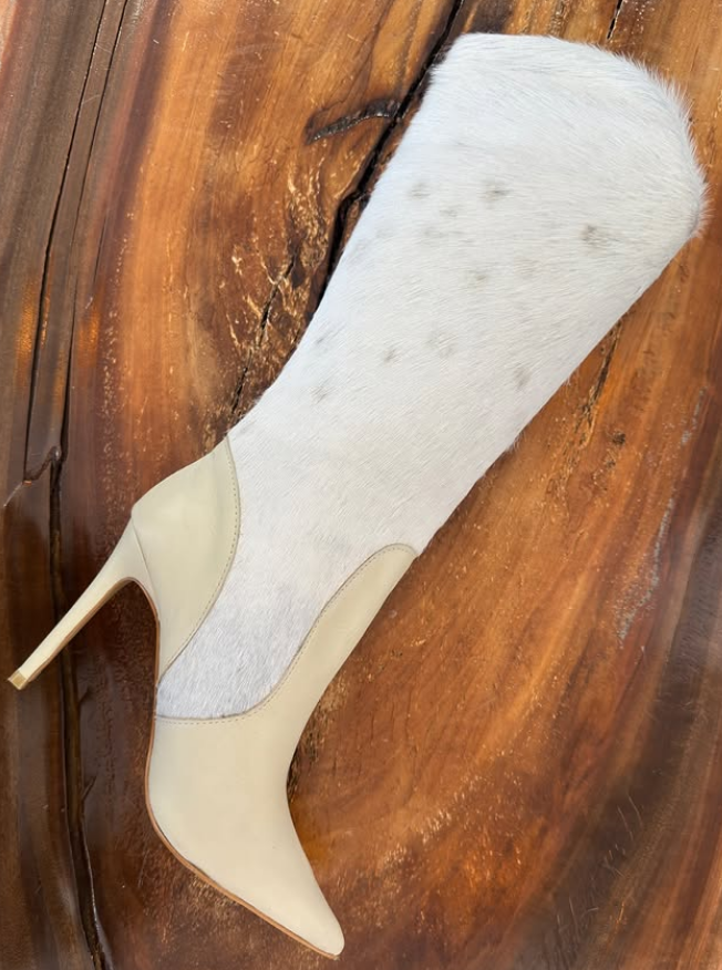 Women's Chic Cowhide Heel Boots