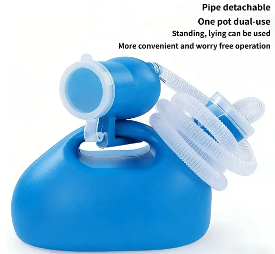 Urinal/Bed Pot for Men, Women, Elderly, and Children, with Lid, Tube, Odor-Proof, Thickened, Emergency Large Capacity